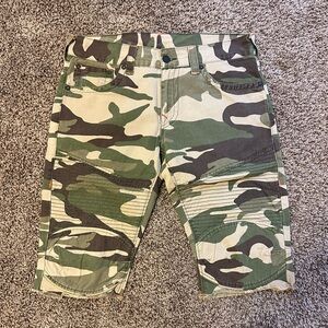 True Religion Shorts Mens 33 Camo Moto CutOff Cotton Streetwear Camouflage